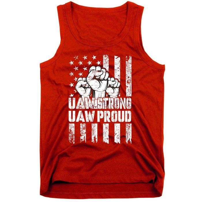 UAW Strong Solidarity UAW Proud Union UAW Laborer Worker Tank Top