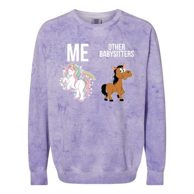 Unicorn Sitter Sitting Sitters Meaningful Gift Colorblast Crewneck Sweatshirt