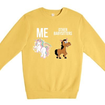 Unicorn Sitter Sitting Sitters Meaningful Gift Premium Crewneck Sweatshirt