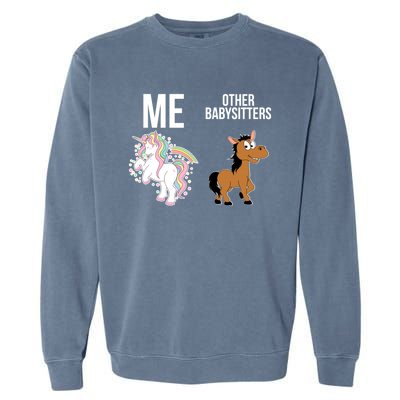 Unicorn Sitter Sitting Sitters Meaningful Gift Garment-Dyed Sweatshirt