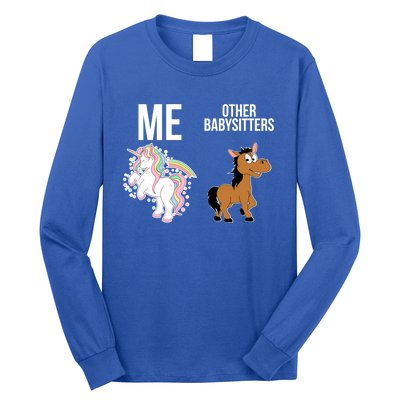 Unicorn Sitter Sitting Sitters Meaningful Gift Long Sleeve Shirt