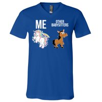 Unicorn Sitter Sitting Sitters Meaningful Gift V-Neck T-Shirt