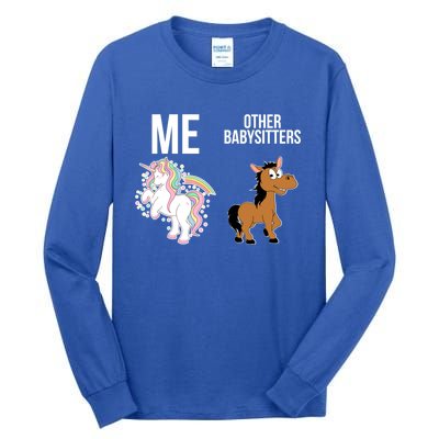 Unicorn Sitter Sitting Sitters Meaningful Gift Tall Long Sleeve T-Shirt