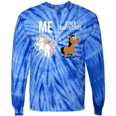 Unicorn Sitter Sitting Sitters Meaningful Gift Tie-Dye Long Sleeve Shirt