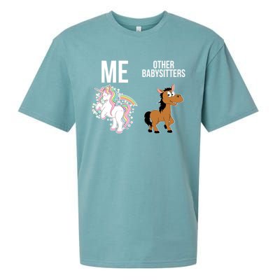 Unicorn Sitter Sitting Sitters Meaningful Gift Sueded Cloud Jersey T-Shirt