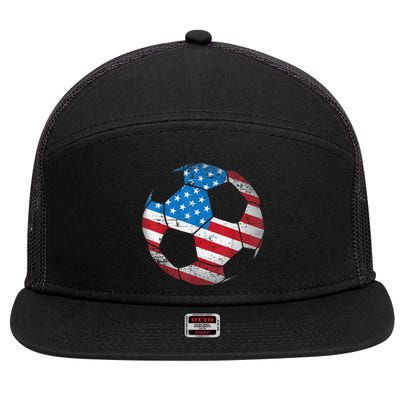 United States Soccer Ball Flag Jersey Shirt USA Football 7 Panel Mesh Trucker Snapback Hat