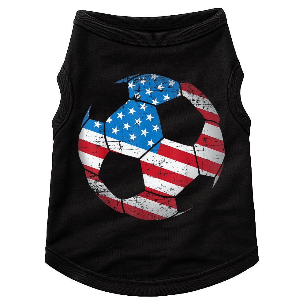 United States Soccer Ball Flag Jersey Shirt USA Football Doggie Tank