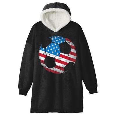 United States Soccer Ball Flag Jersey Shirt USA Football Hooded Wearable Blanket