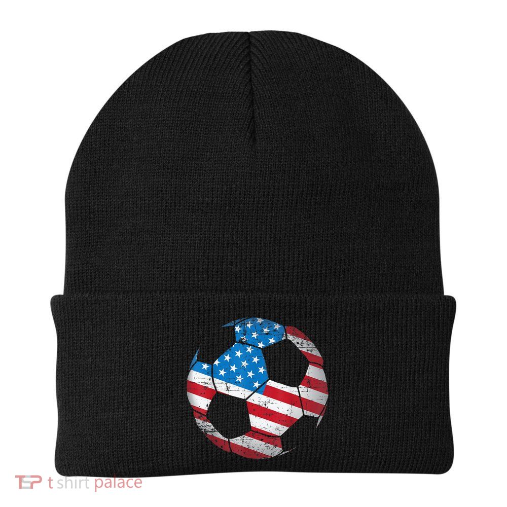 United States Soccer Ball Flag Jersey Shirt USA Football Beanie