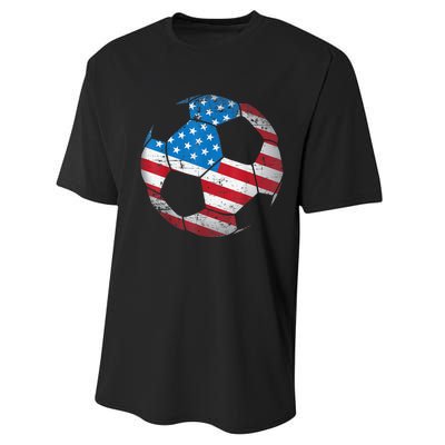 United States Soccer Ball Flag Jersey Shirt USA Football Performance Sprint T-Shirt