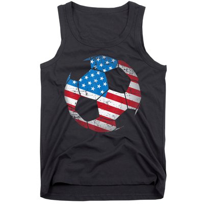 United States Soccer Ball Flag Jersey Shirt USA Football Tank Top
