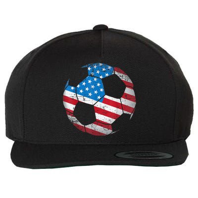 United States Soccer Ball Flag Jersey Shirt USA Football Wool Snapback Cap