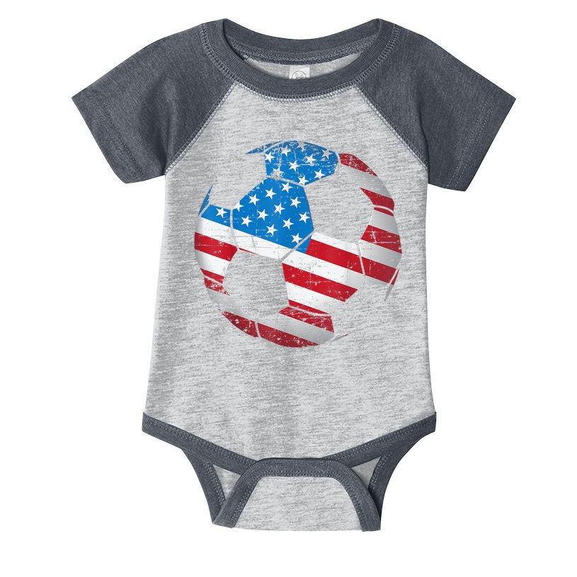 United States Soccer Ball Flag Jersey Shirt USA Football Infant Baby Jersey Bodysuit