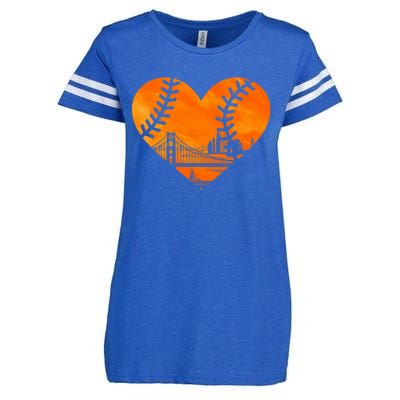 US State San Francisco Baseball Vintage Heart Enza Ladies Jersey Football T-Shirt