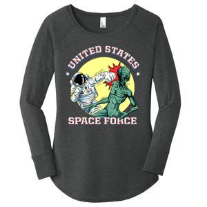 United States Space Force Funny Space Lover & UFO Alien Women's Perfect Tri Tunic Long Sleeve Shirt