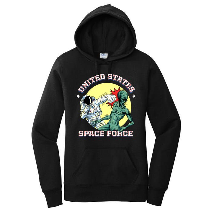 United States Space Force Funny Space Lover & UFO Alien Women's Pullover Hoodie