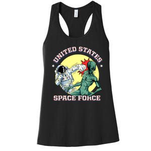 United States Space Force Funny Space Lover & UFO Alien Women's Racerback Tank