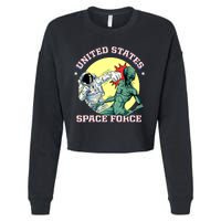 United States Space Force Funny Space Lover & UFO Alien Cropped Pullover Crew