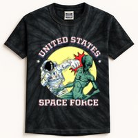 United States Space Force Funny Space Lover & UFO Alien Kids Tie-Dye T-Shirt