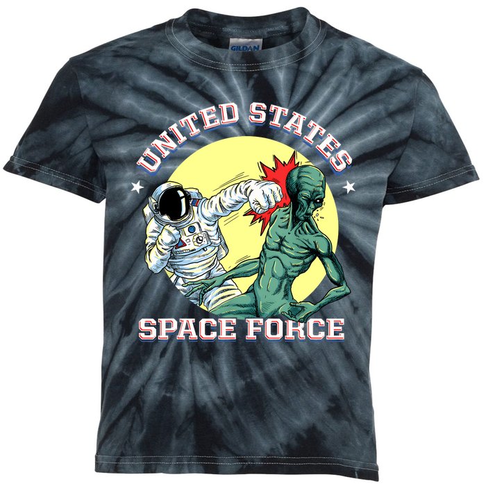 United States Space Force Funny Space Lover & UFO Alien Kids Tie-Dye T-Shirt