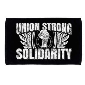 Union Strong Solidarity UAW Worker Laborer Microfiber Hand Towel