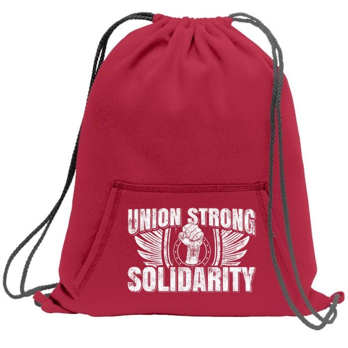 Union Strong Solidarity UAW Worker Laborer Sweatshirt Cinch Pack Bag