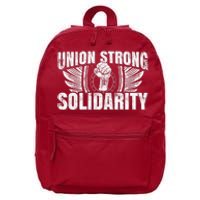 Union Strong Solidarity UAW Worker Laborer 16 in Basic Backpack