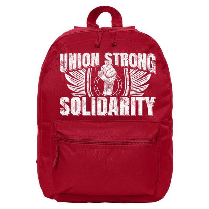 Union Strong Solidarity UAW Worker Laborer 16 in Basic Backpack