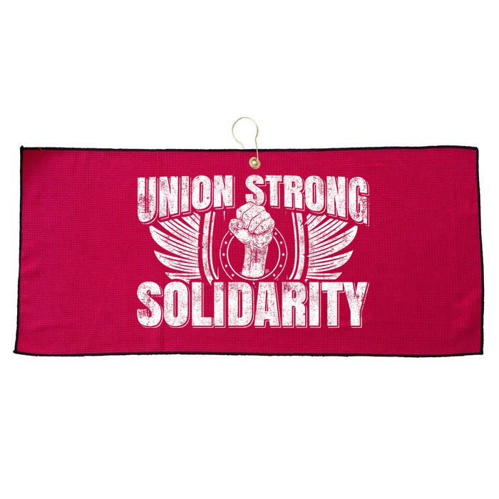 Union Strong Solidarity UAW Worker Laborer Large Microfiber Waffle Golf Towel