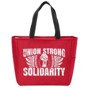 Union Strong Solidarity UAW Worker Laborer Zip Tote Bag