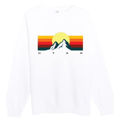 Us States Souvenir Mountain Utah Premium Crewneck Sweatshirt