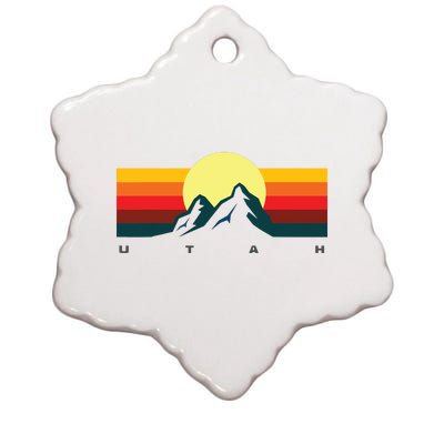 Us States Souvenir Mountain Utah Ceramic Star Ornament