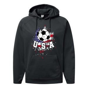 United States Soccer American Football Usa Futbol Performance Fleece Hoodie