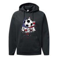 United States Soccer American Football Usa Futbol Performance Fleece Hoodie