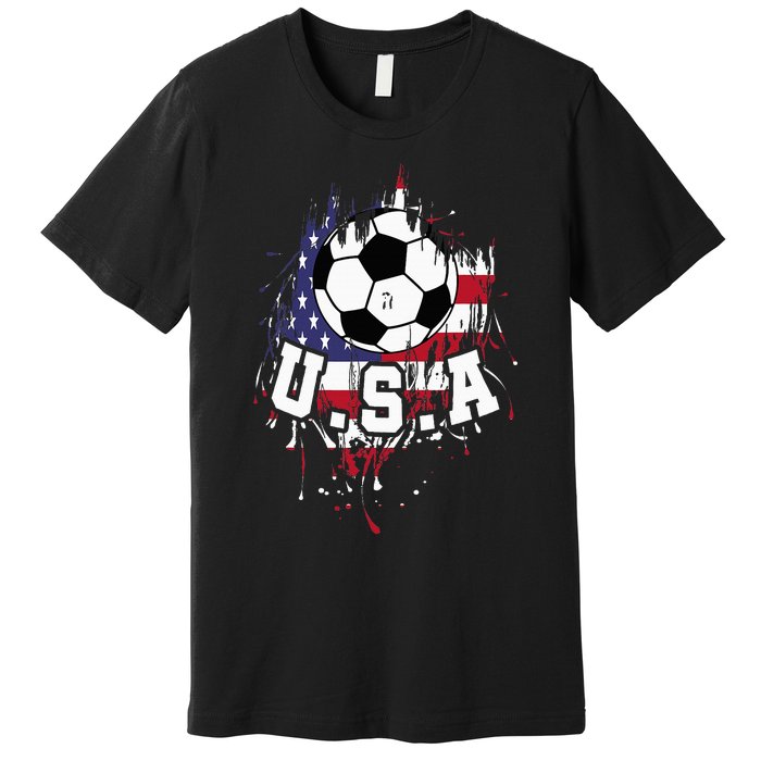 United States Soccer American Football Usa Futbol Premium T-Shirt