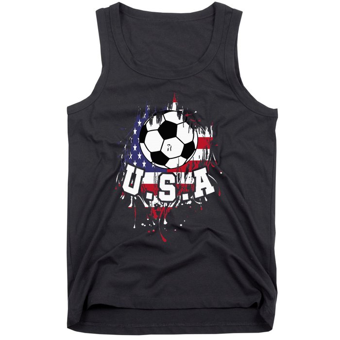 United States Soccer American Football Usa Futbol Tank Top