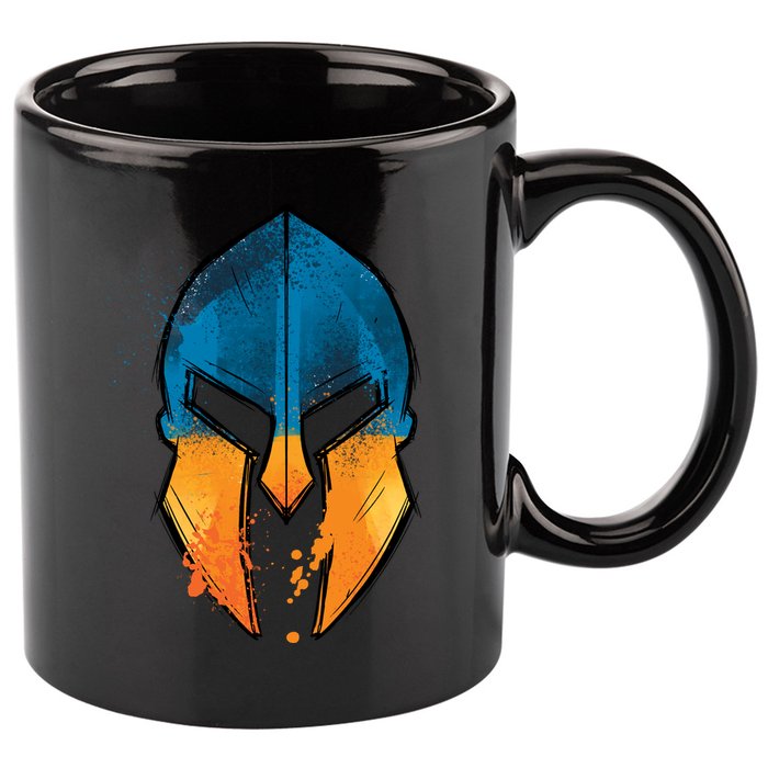 Ukraine Shield Spartan 11oz C Handle Ceramic Mug