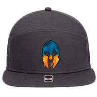 Ukraine Shield Spartan 7 Panel Mesh Trucker Snapback Hat