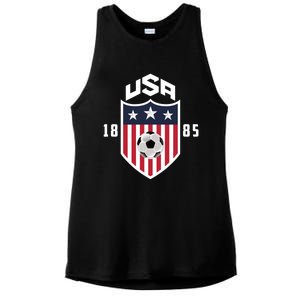 USA Soccer Shirt 1885 American Soccer USA Jersey Fan Ladies PosiCharge Tri-Blend Wicking Tank