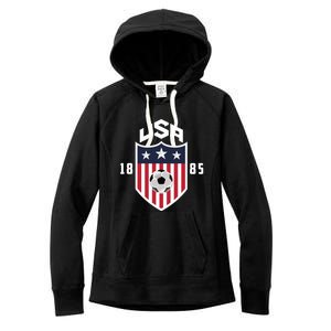 USA Soccer Shirt 1885 American Soccer USA Jersey Fan Women's Fleece Hoodie