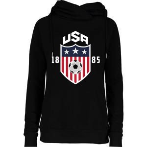 USA Soccer Shirt 1885 American Soccer USA Jersey Fan Womens Funnel Neck Pullover Hood