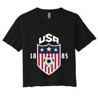 USA Soccer Shirt 1885 American Soccer USA Jersey Fan Women's Crop Top Tee