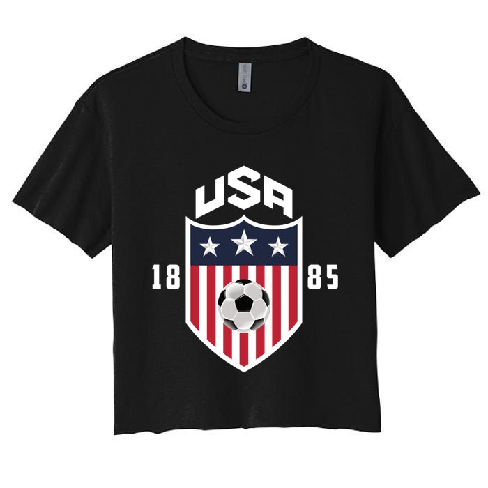 USA Soccer Shirt 1885 American Soccer USA Jersey Fan Women's Crop Top Tee