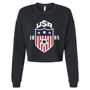 USA Soccer Shirt 1885 American Soccer USA Jersey Fan Cropped Pullover Crew