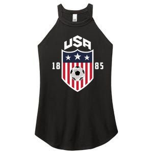 USA Soccer Shirt 1885 American Soccer USA Jersey Fan Women's Perfect Tri Rocker Tank