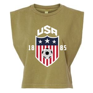 USA Soccer Shirt 1885 American Soccer USA Jersey Fan Garment-Dyed Women's Muscle Tee