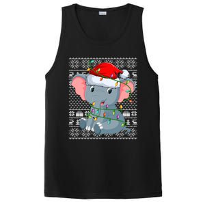 Ugly Sweater Style Xmas Lights Santa Elephant Christmas Great Gift PosiCharge Competitor Tank