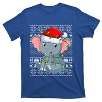 Ugly Sweater Style Xmas Lights Santa Elephant Christmas Great Gift T-Shirt