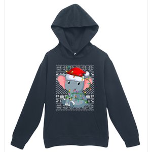 Ugly Sweater Style Xmas Lights Santa Elephant Christmas Great Gift Urban Pullover Hoodie