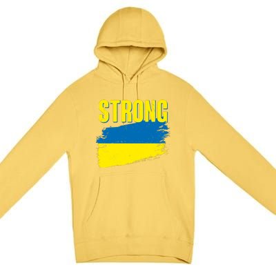 Ukraine Strong Stand With Ukraine Flag Premium Pullover Hoodie